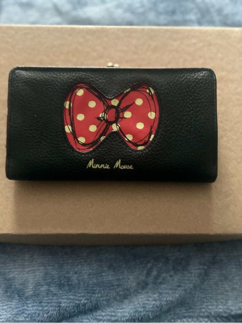 Black Wallet with Red Polka Dot Bow